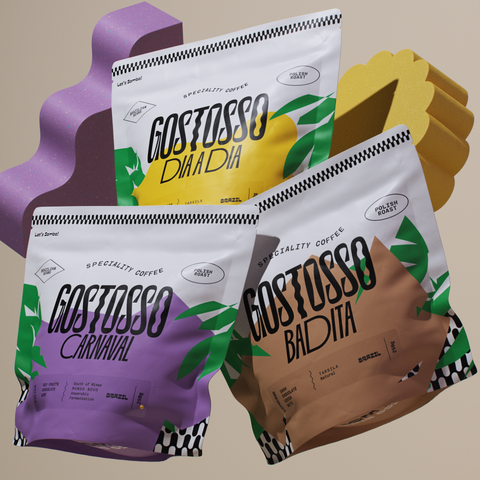 TRÊS - zestaw kaw brazylijskich: Dia a Dia + Espresso + Carnaval, 3x250g GOSTOSSO